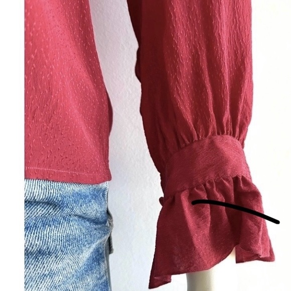 Saint Laurent Rive Gauche Vintage Red Silk Blouse - MSRP $995 - Picture 5 of 8